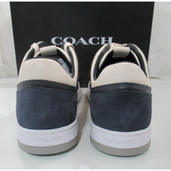Men\'s Coach Mixed C201 Material Sneaker Lace Up Low Top Midnight Navy Size 10.5 main image 7